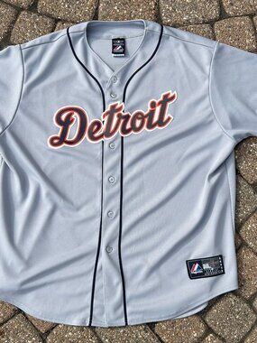Detroit Tigers Embroidered Jersey MLB Baseball Majestic Size XXL